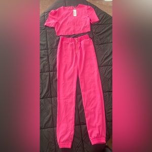 NWT Pink crop outfit